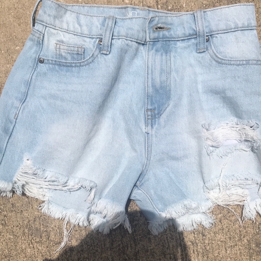 Distressed Light Wash Shorts